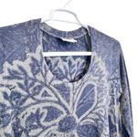 Soft Surroundings Floral Tunic Sweater Top Blue Gray Size M Long Sleeve Pullover Photo 4