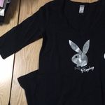 Playboy New Rare Vintage Pajamas Sleepwear Stretchy Soft Black/Silver Size Small Photo 3