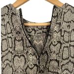 ZARA Woman Snakeskin Textured Short Sleeve Round Neck Shift Dress Brown XS Photo 5