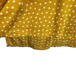 Rachel Zoe  100% Linen Mustard Polka Dot Dolman Sleeve Oversized Button Up Size M Photo 3