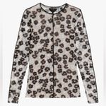 Ted Baker Aubriiy Skinny Jersey Top Shirt in Mid Gray Black Size 5 Photo 2