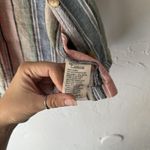 Ban.jara Shirt Womens Large Multicolor Linen Blend Short Sleeve Button Up Pocket Photo 3