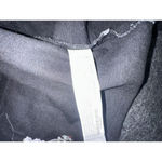 Bershka  Embroidered Black Denim Jacket Floral Raw Hem Size Small Photo 8