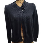 Jones New York Sport Black Textured Knit Button Cardigan Sweater Women's Medium Size undefined Photo 0