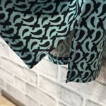 Aryeh  Teal and Black Abstract Dress size Large with optional sash‎ for cinching Photo 3