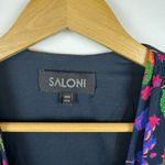 Saloni Womens Lea‎ Floral Wrap Mini Dress Multicolor Sz 2 | Feminine Colorful Black Photo 11