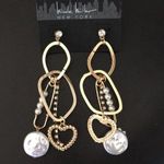 Nicole Miller  mixed media earrings, safety pin + Photo 0