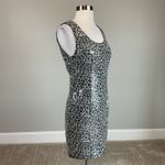 AQUA Sequin Sleeveless Mini Sheath Cocktail Dress Sparkly Black and White Size 6 Photo 1