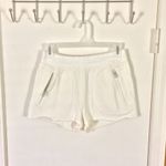 Diesel women's XXS cotton zipper pocket ivory "S-AVY" raw hem 'sweatpant' shorts Photo 3