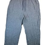 Athleta Linen Coastal Wide Leg Beach Pants Chambray Blue 22 Old Money Nautical Photo 0