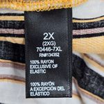 Ambiance Apparel Yellow Stripe Pullon Tie Funky Ruffle Pants Shorts Plus 2X Photo 4