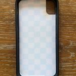 Wild Flower Iphone Xr Blue Checkered Case Photo 1