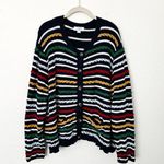 [La Ligne] x Target Navy Blue Textured Striped Cardigan Sweater Chunky Knit 2X Photo 2