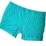 DENIM & CO ACTIVE NWOT Green Textured Knit Pull On Terry Shorts Size 4XP Pockets Photo 0