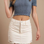 Boyish by Her Corey Distressed Denim Skirt in Rosemary’s Baby Cream Color 26 Size undefined Photo 0