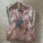 Lucky Brand Wool-Blend Metallic Stitch Lux Cardigan, Brown Size S New w/Tag Photo 4