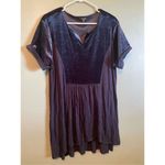 Hannah Purple Velour Rayon Short Sleeve Hi Low Tunic Top Size XL Photo 5