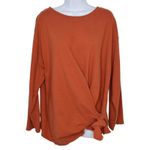 Free People Free‎ People Beach Womens Orange Rust Knot Front Long Sleeve Oversized Top Small Photo 1