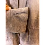 Live a Little Suede Leather Jacket Button Front Blazer Coat Taupe Large Y2K Photo 4