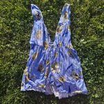 Urban Outfitters UO Isla plunging blue babydoll top Photo 2