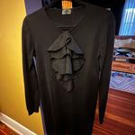 Fendi Black ruffle front wool sweater dress sz S IT 42 best on 6 Photo 3