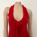White Fox Boutique [White Fox] Red Y2K Ruffle Halter Neck Asymmetrical Hem Mini Dress Size Large L Photo 4