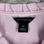 Ann Taylor  Shirt Womens XS Light Pink Button Up Blouse Ruffle Romantic Feminine‎ Photo 4