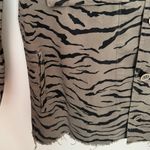Pistola Tiger Utility Shirt Jacket Medium Animal Print Frayed Hem Anthropologie Photo 4