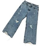 Avec Les Filles Acid Wash Distressed Destroyed Wide Leg Denim Jeans Size 29 Photo 0