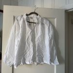 Madewell  Shirred Long-Sleeve Top in Eyelet White Size Medium NWT Photo 5