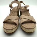 Vivaia Sally Pro Wedge Sandals Old Money Casual Knit Platform Comfort Almond 8.5 Photo 3