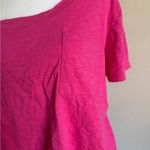 Jason Wu  Pink Scoop Neck Cropped Pocket Short Sleeve Tee Womens L Casual Photo 1