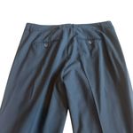 Vince . Black Cropped Length Trousers Pants Slacks Pleated Stripe Size 12 Women's Photo 5