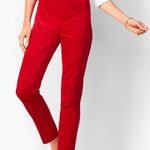 Talbots red velveteen Chatham ankle pants women's size 4P Christmas holiday Photo 0