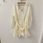 Outerknown  Lulu Dress Butter Cream Swiss Dot Size Large Photo 9