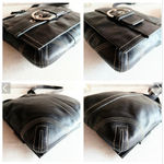 Coach  Black Leather Soho‎ Crossbody Bag One Size with White Stitching Photo 7