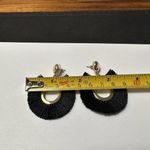 Loft Signed Gold Tone Dangle Drop Lot Of 2 Pierced Earrings Black Fringe Photo 5