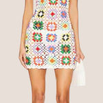 Lovers + Friends  Faye Open Crochet Mini‎ Dress in White Multi Size Small Photo 0