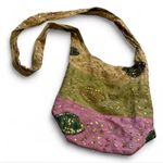 Sequin Embellished Shoulder Bag in Green and Pink Photo 1