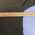 Women's Long Sleeve Medium Olive Green Midi Sweater Dress Ribbed High Waist Photo 6