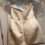 Oh Polly Halterneck Structured Tulip Mini Dress in Ivory Photo 6