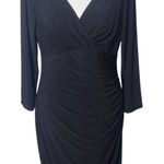 Ralph Lauren Lauren Black Mini Sheath Dress with Side Ruching Size 8 Photo 0