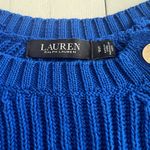 Ralph Lauren Lauren  Woman’s Blue Petite Small Chunky Knit Crewneck‎ Sweater Photo 4