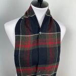 Vintage Plaid Vest Scarf by Regal 100% Zephyr Wool Classic Tartan Unisex Black Photo 1