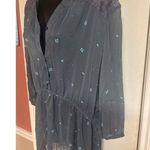 Mossimo Womens Gray Sheer Long Sleeve Tunic With Lace & Patterned Detail Size XL Photo 6