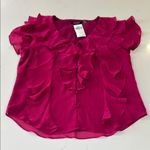 Ralph Lauren NWT Lauren  Crinkle Georgette V-Neck Fllutter Sleeve Ruffle Photo 4