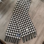 Polo Ralph Lauren Lamb wool black white gingham plaid fringe scarf NWOT Photo 5