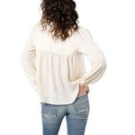 NWT Band Of The Free Cash Ivory Long Sleeve Satin Popover Blouse Size XS Boho Photo 1