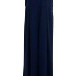 Anthropologie Scalloped Halter Neck Wide Leg Sleeveless Jumpsuit Romper Trixxi Navy Blue XL Photo 0