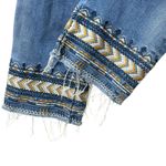 Driftwood Colette Crop Jeans Women’s Size 28 Embroidered Cuff Straight Leg Photo 5
